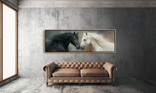 Black And White Horses In Quiet Harmony