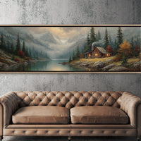 Cabin Glow In Misty Mountain Valley