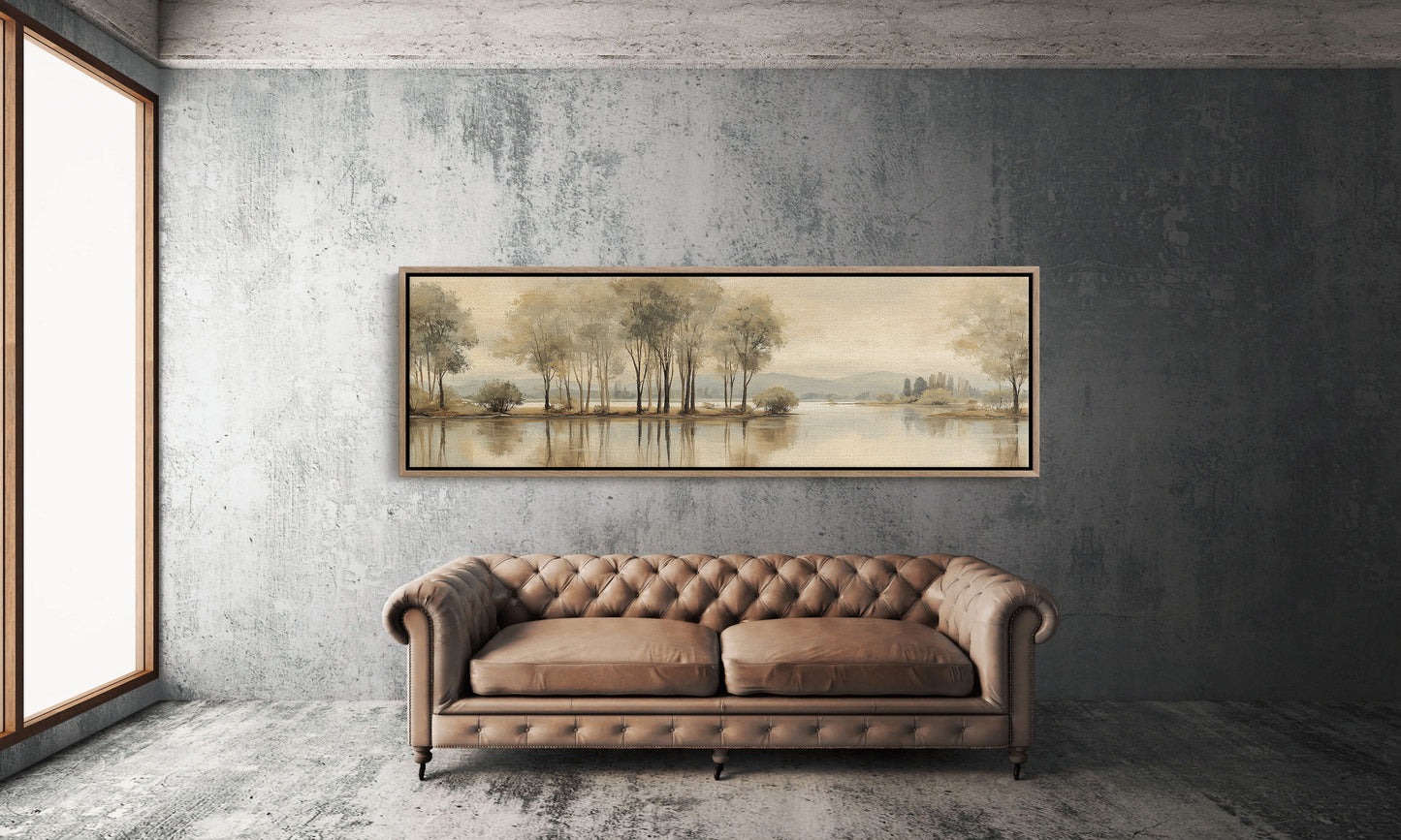 Quiet Lakeside Trees In Soft Golden Light