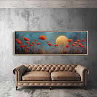 Moonlit Red Poppy Field Dreamscape