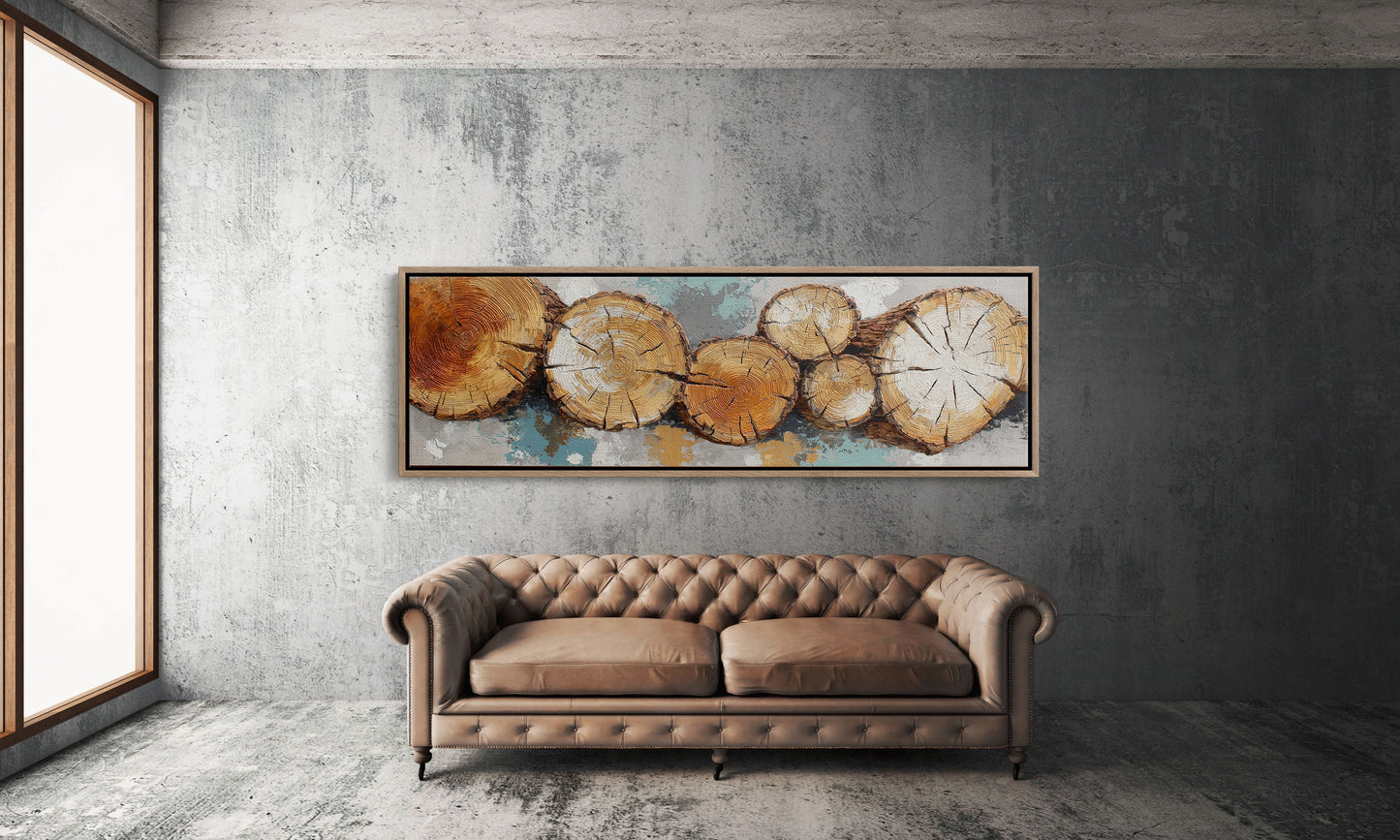 Rustic Wood Log Cross Section Wall Art