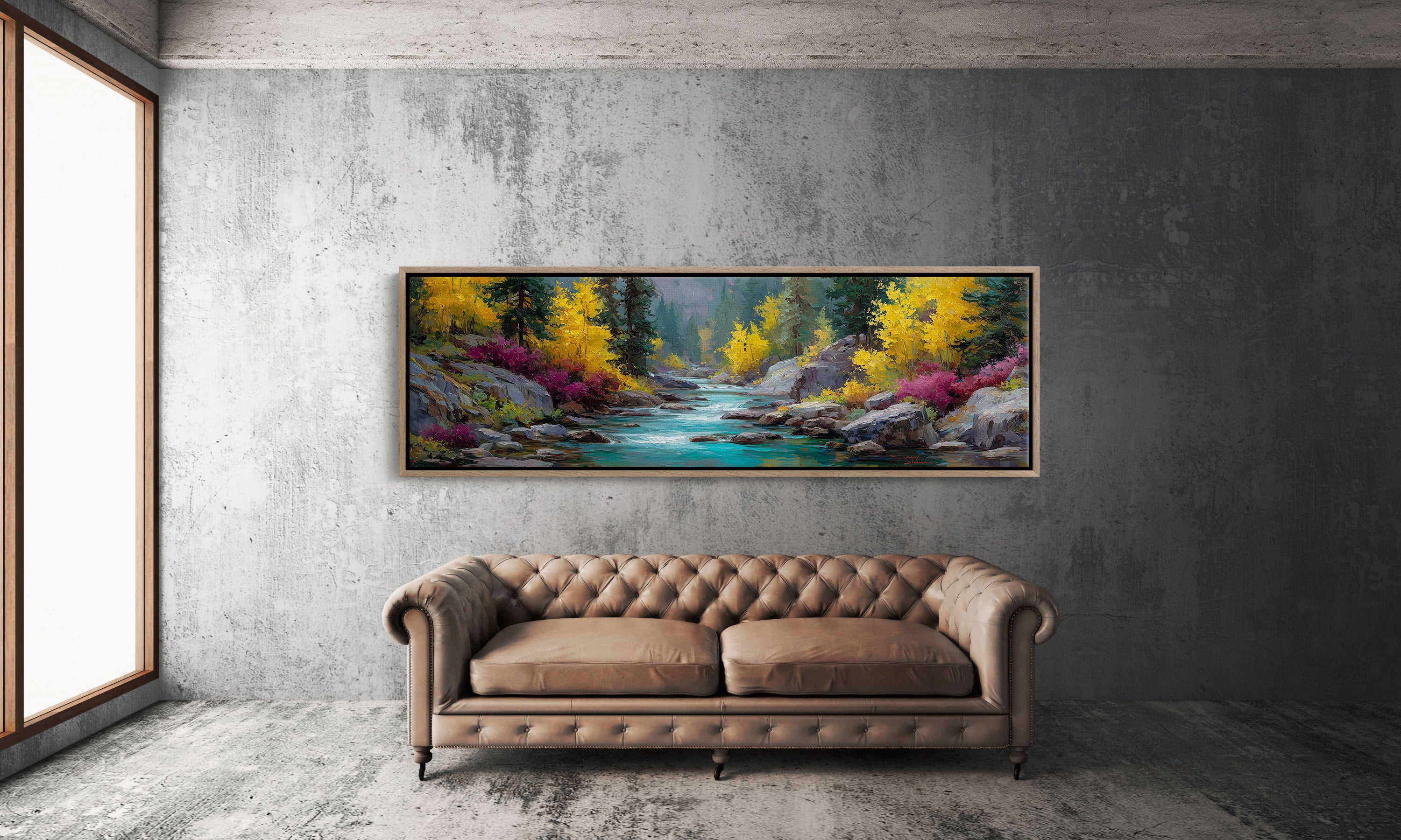 Autumn River Through Golden Pines
