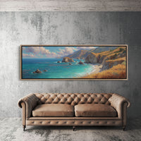 Golden Cliffs Above The Turquoise Sea