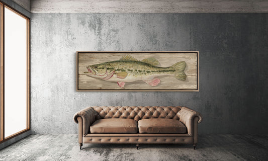 Largemouth Bass Over Rustic Wood