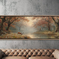 Autumn Stag By The Quiet Water