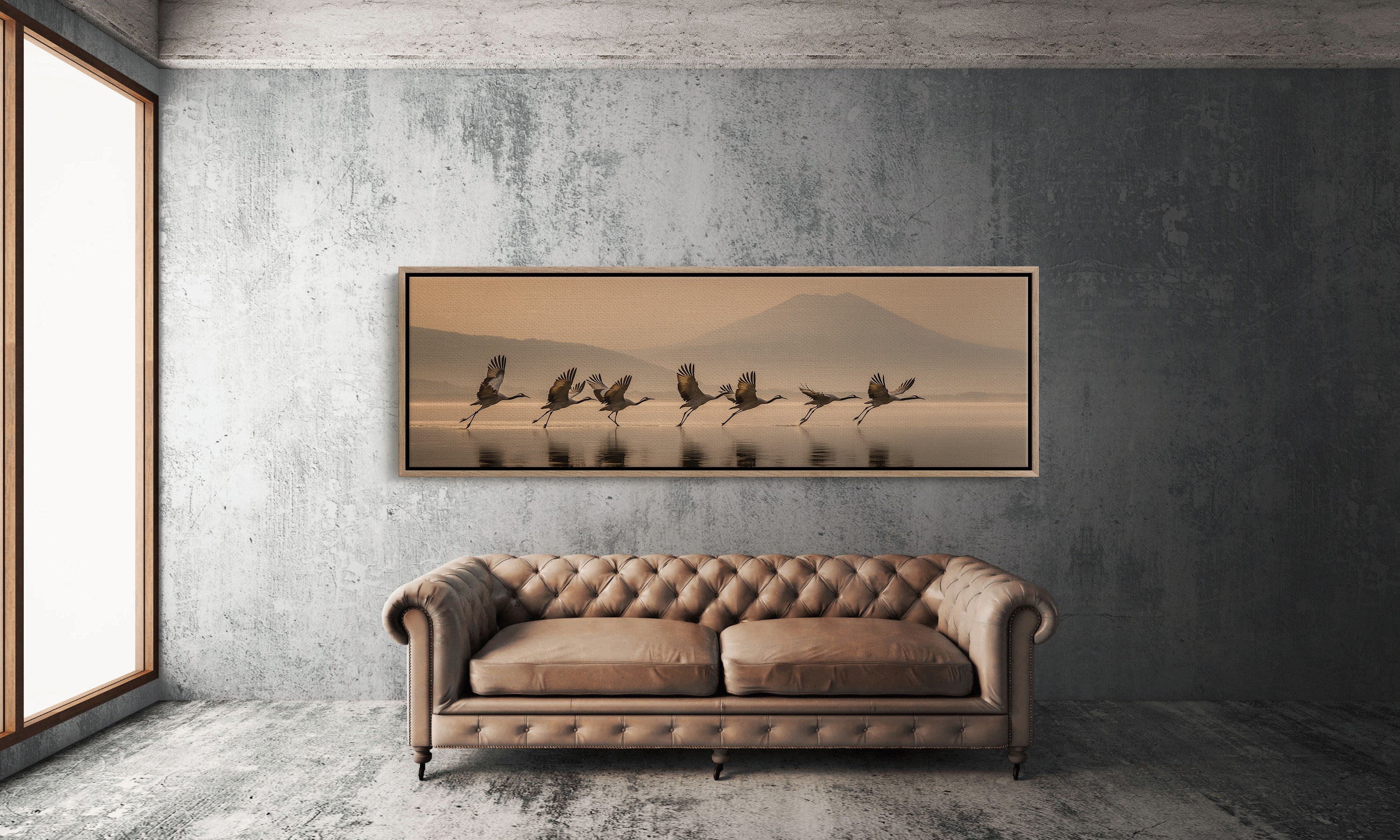 Cranes Rising Across Quiet Waters