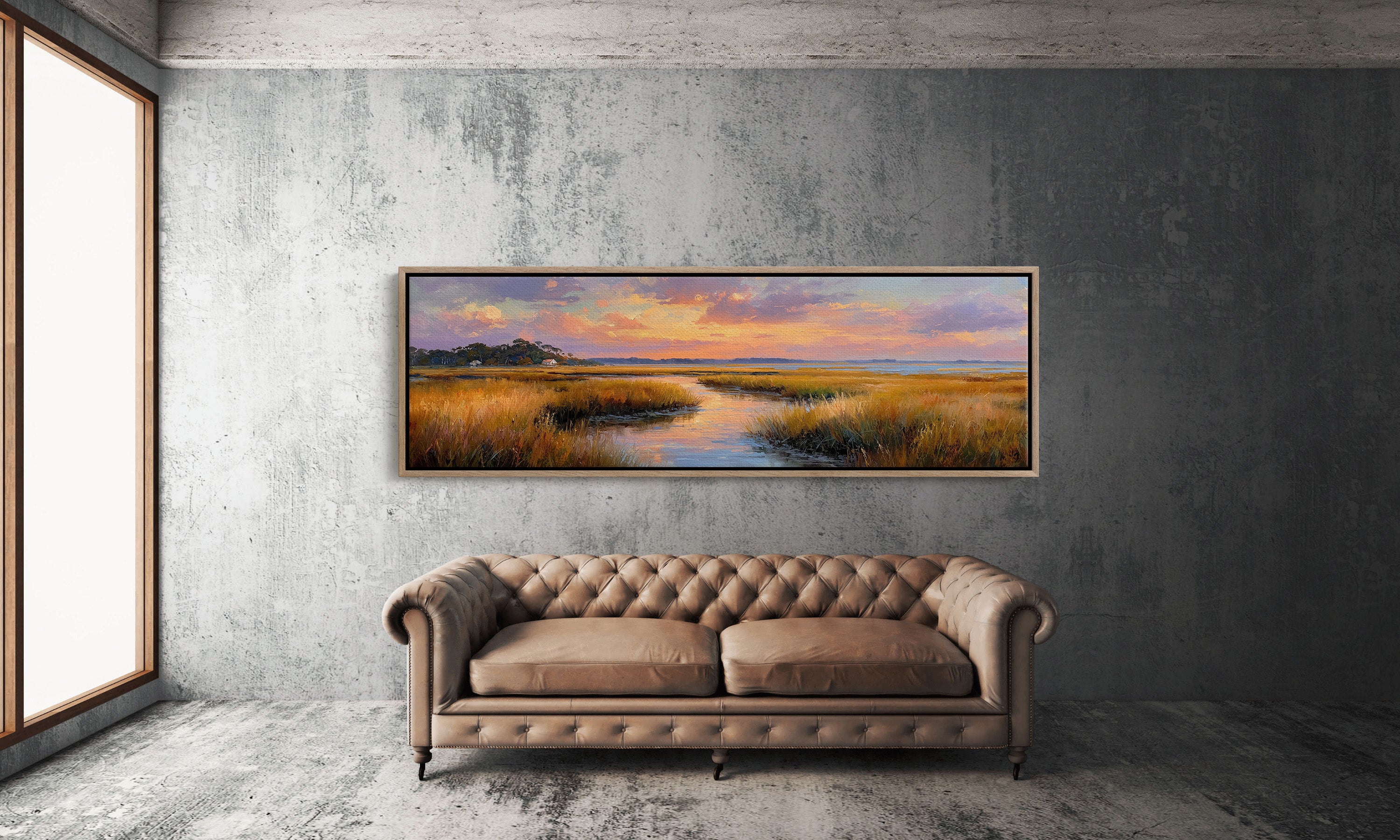 Golden Marsh Beneath A Painted Sky