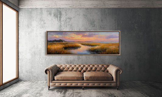 Golden Marsh Beneath A Painted Sky