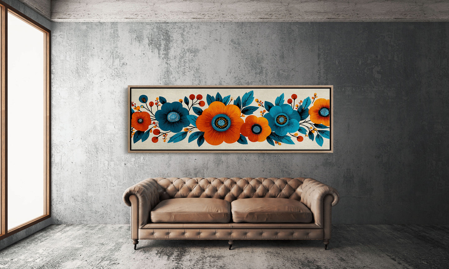 Bold Blooms in Autumn Blue