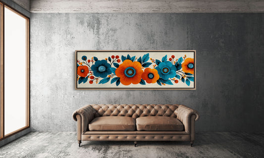 Bold Blooms in Autumn Blue
