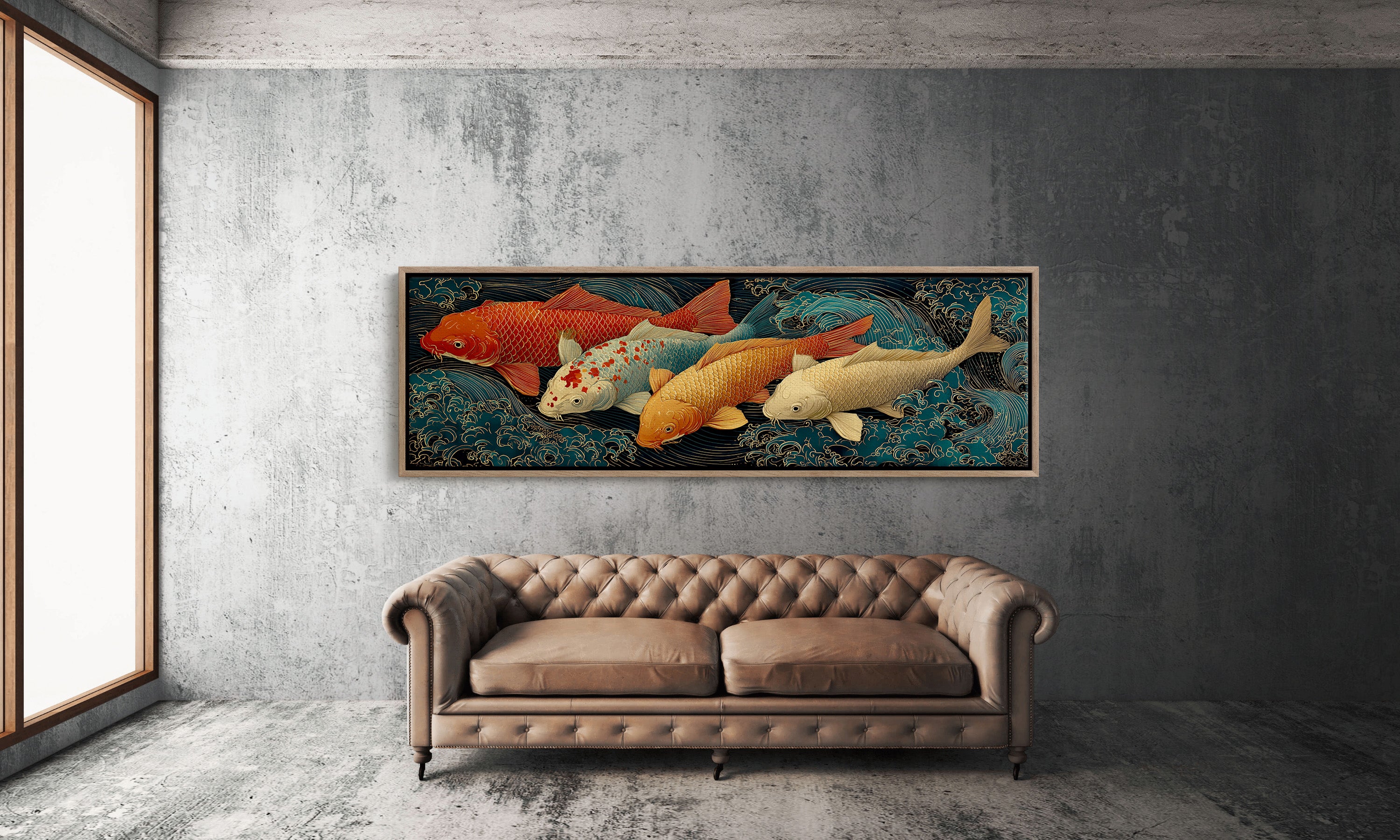 Koi Beneath the Midnight Waves