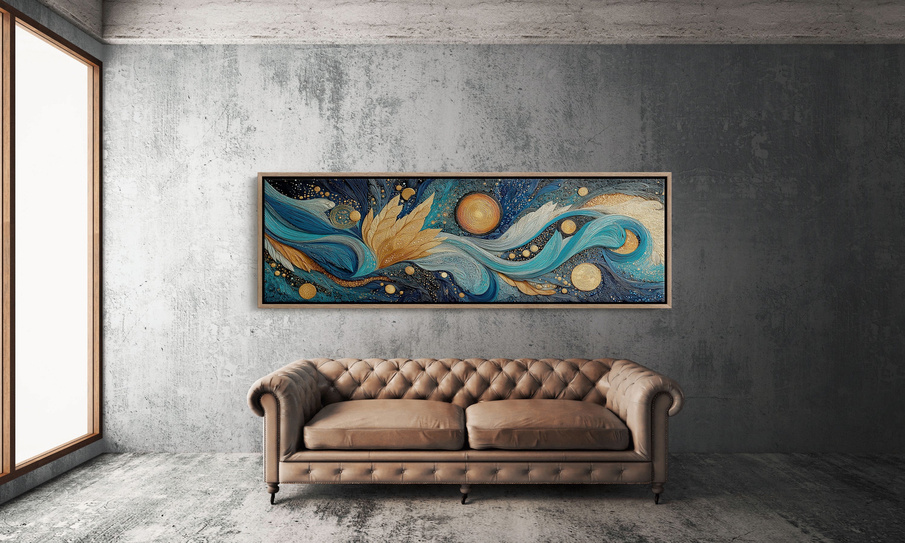 Celestial Currents In Gold And Blue