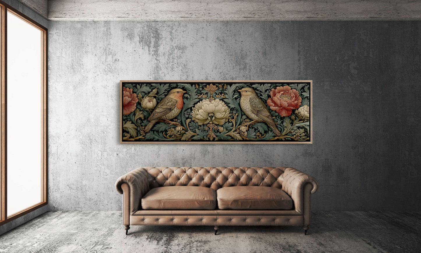 Songbirds Among Baroque Blooms