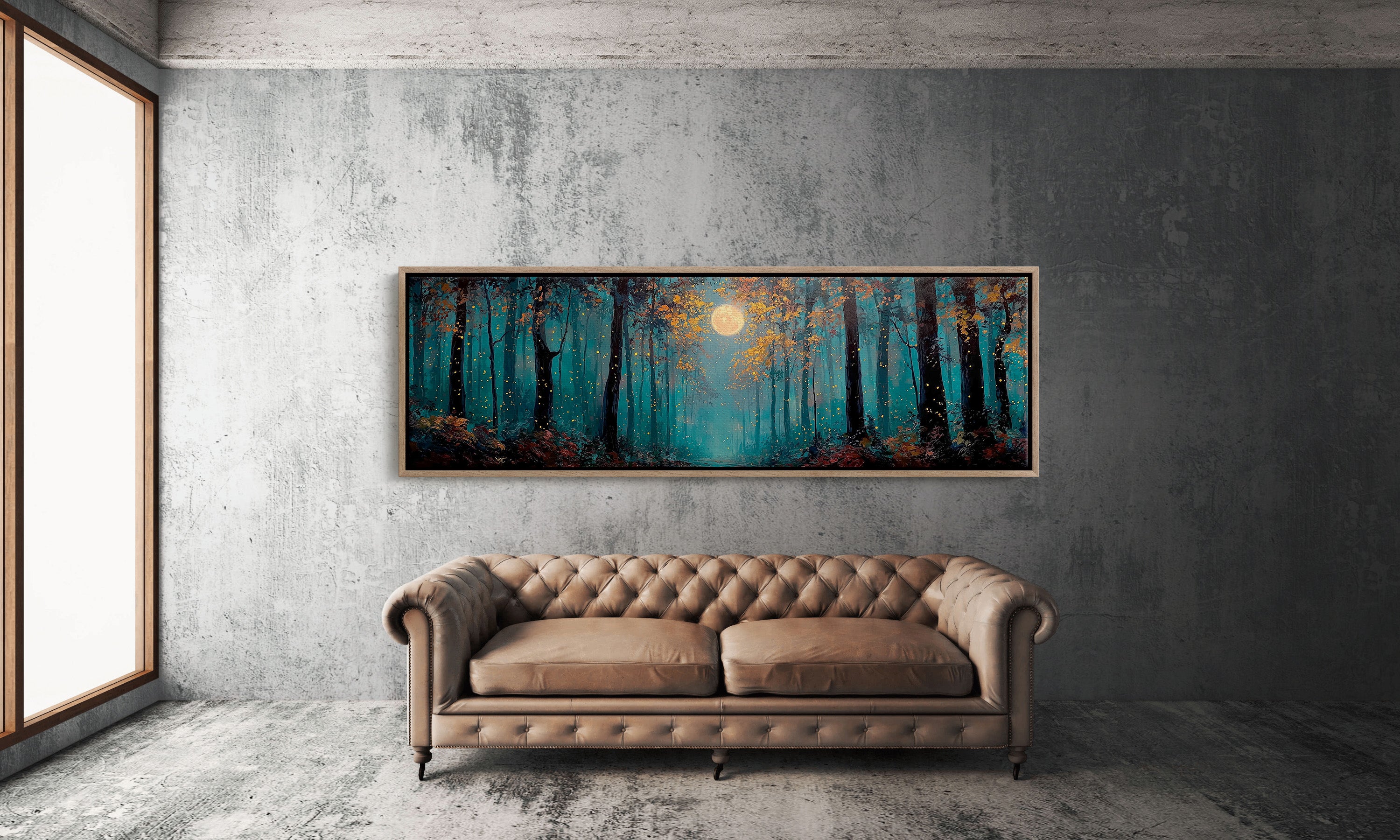 Moonlit Forest Of Fireflies