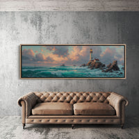 Lighthouse at Stormy Sunset