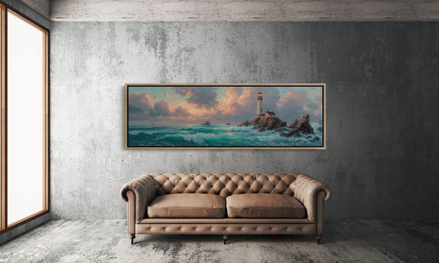 Lighthouse at Stormy Sunset