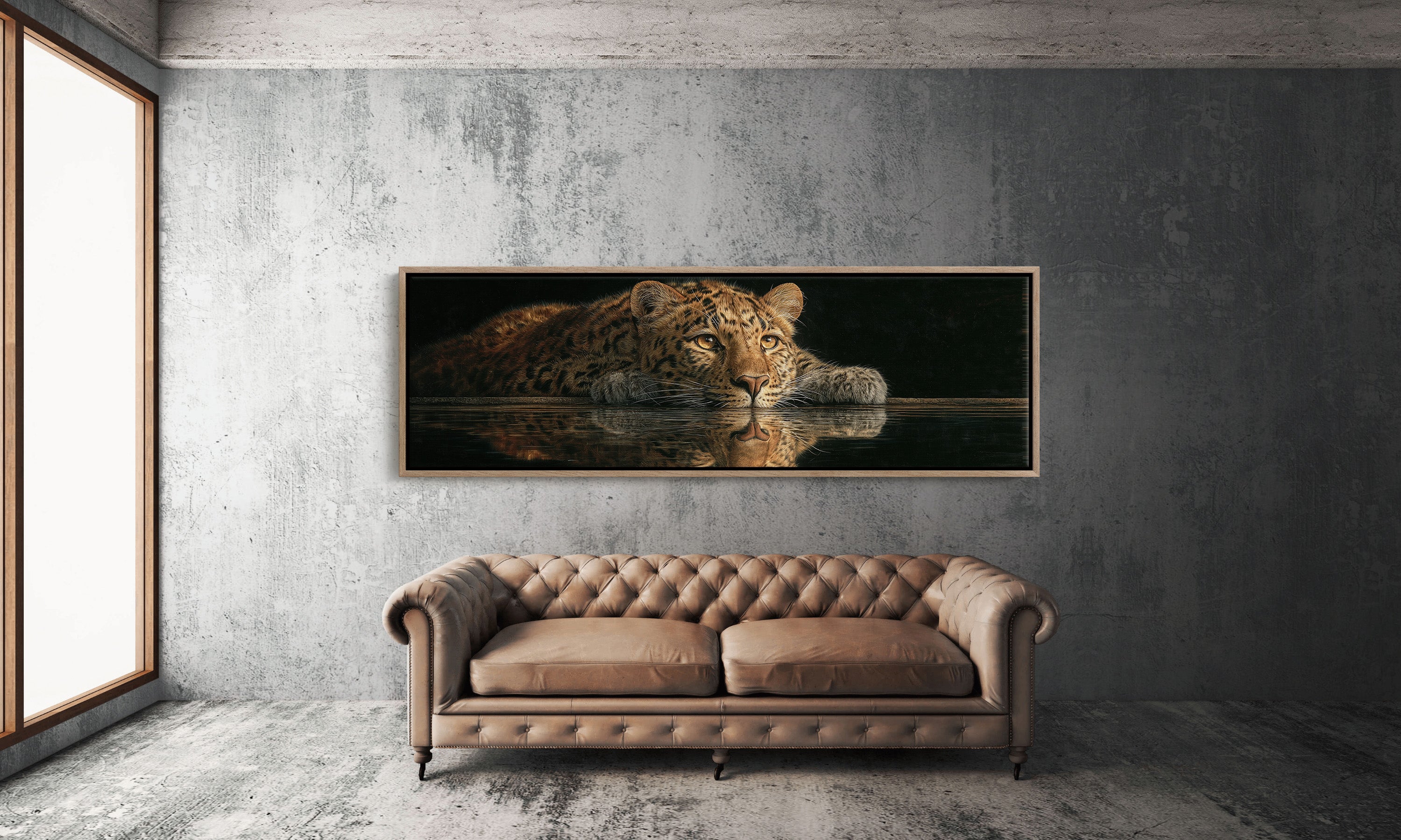 Resting Leopard Reflection