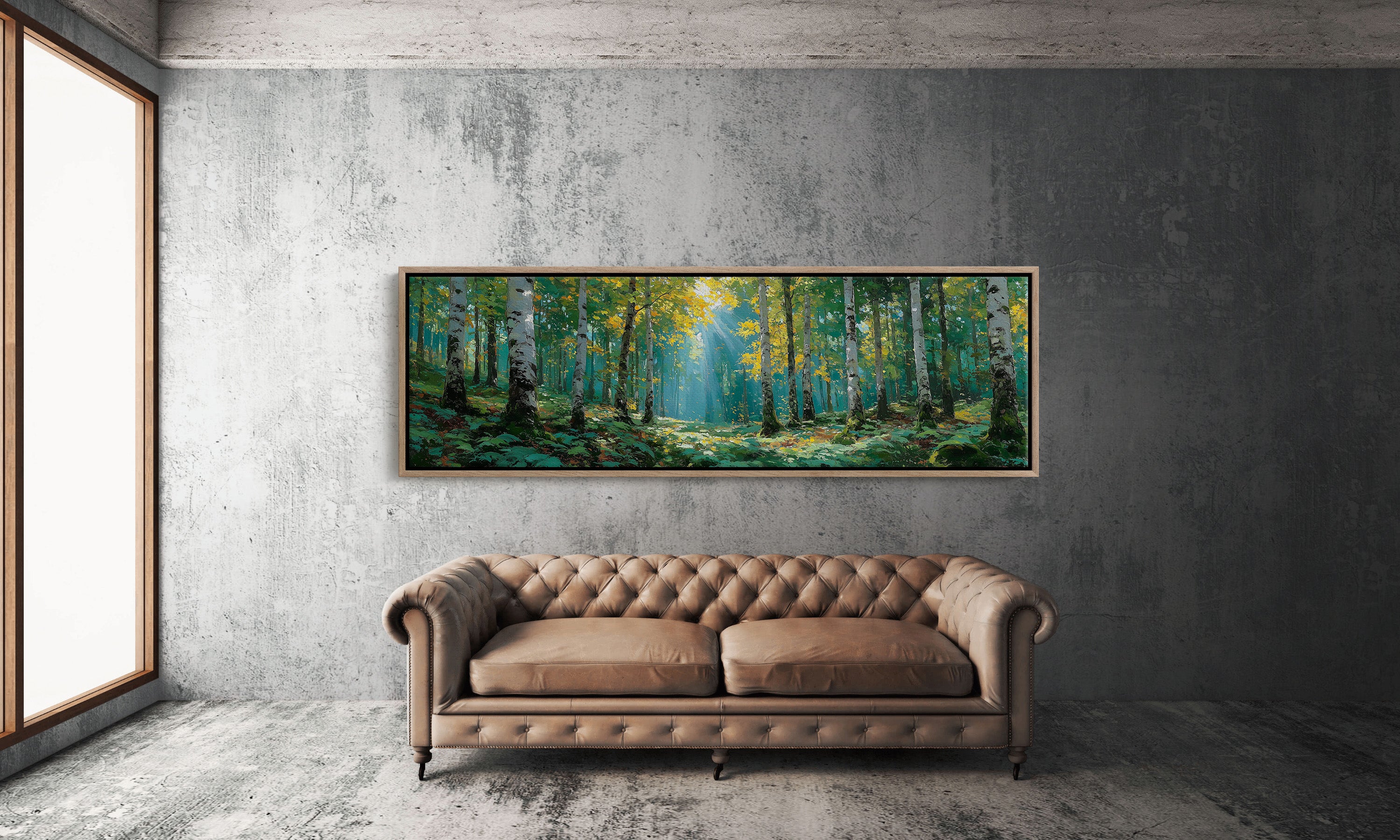 Sunlit Birch Forest