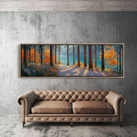 Autumn Forest Path Overlooking Turquoise Lake
