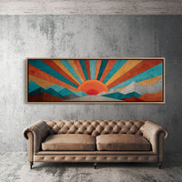 Retro Sunrise Over Painted Peaks