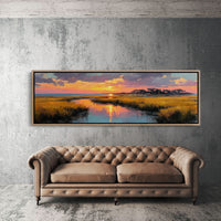 Golden Marsh Sunset Reflections
