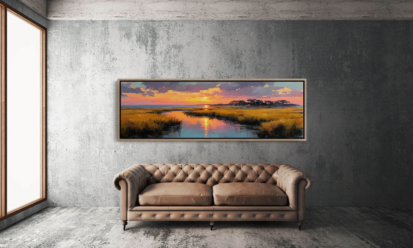 Golden Marsh Sunset Reflections