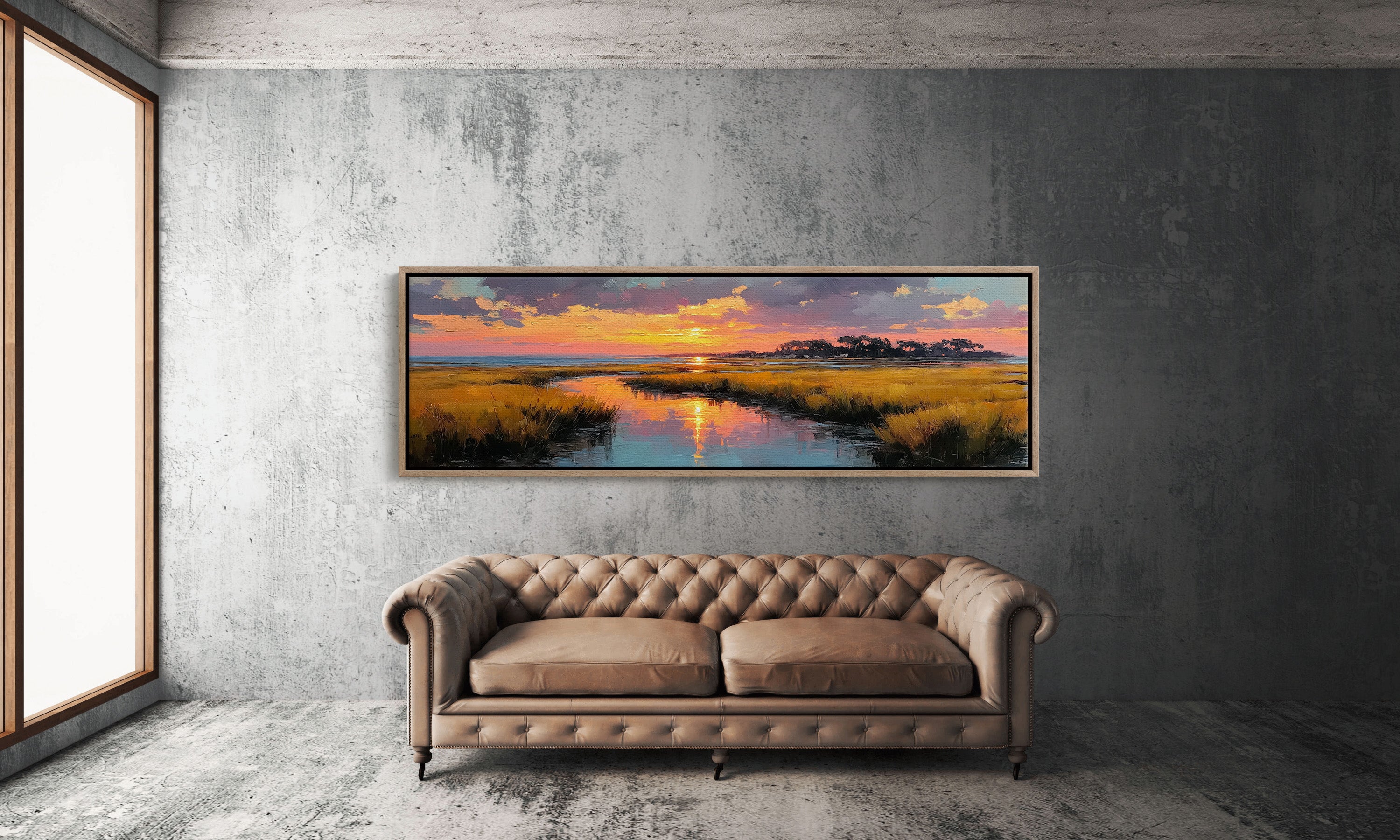 Golden Marsh Sunset Reflections