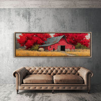 Red Barn Beneath the Autumn Blaze