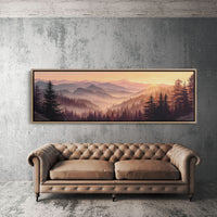 Sunrise Through the Misty Pines