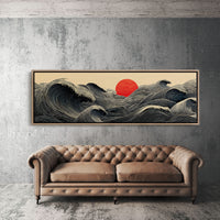 Waves Gather Before the Red Sun