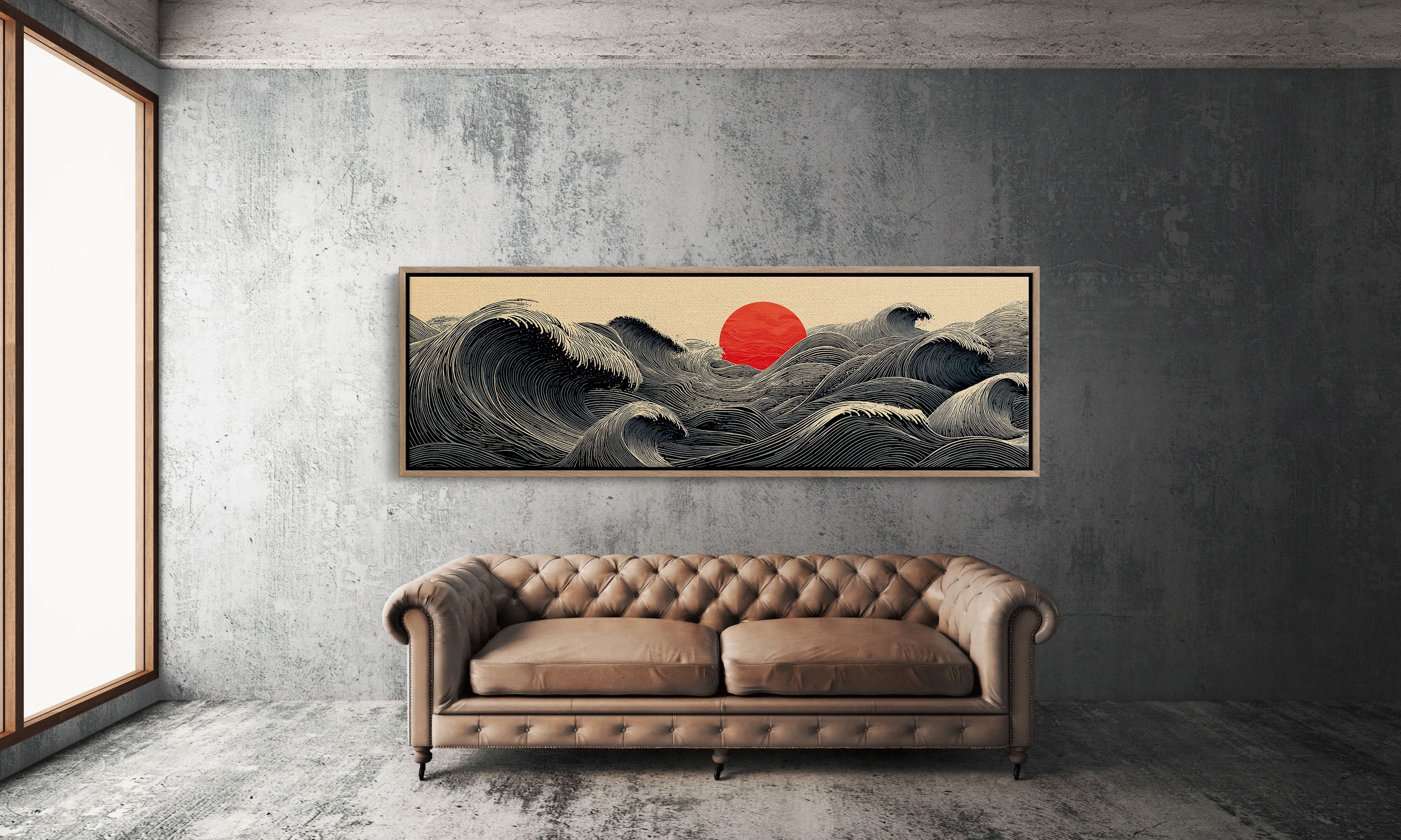 Waves Gather Before the Red Sun