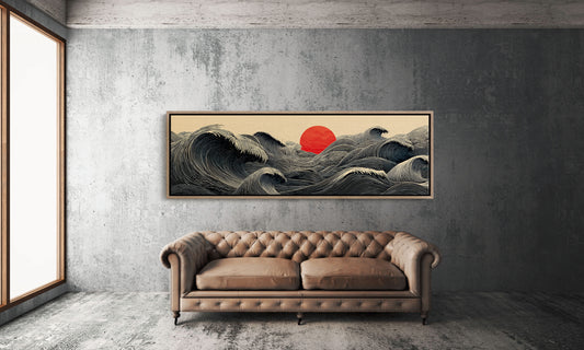 Waves Gather Before the Red Sun