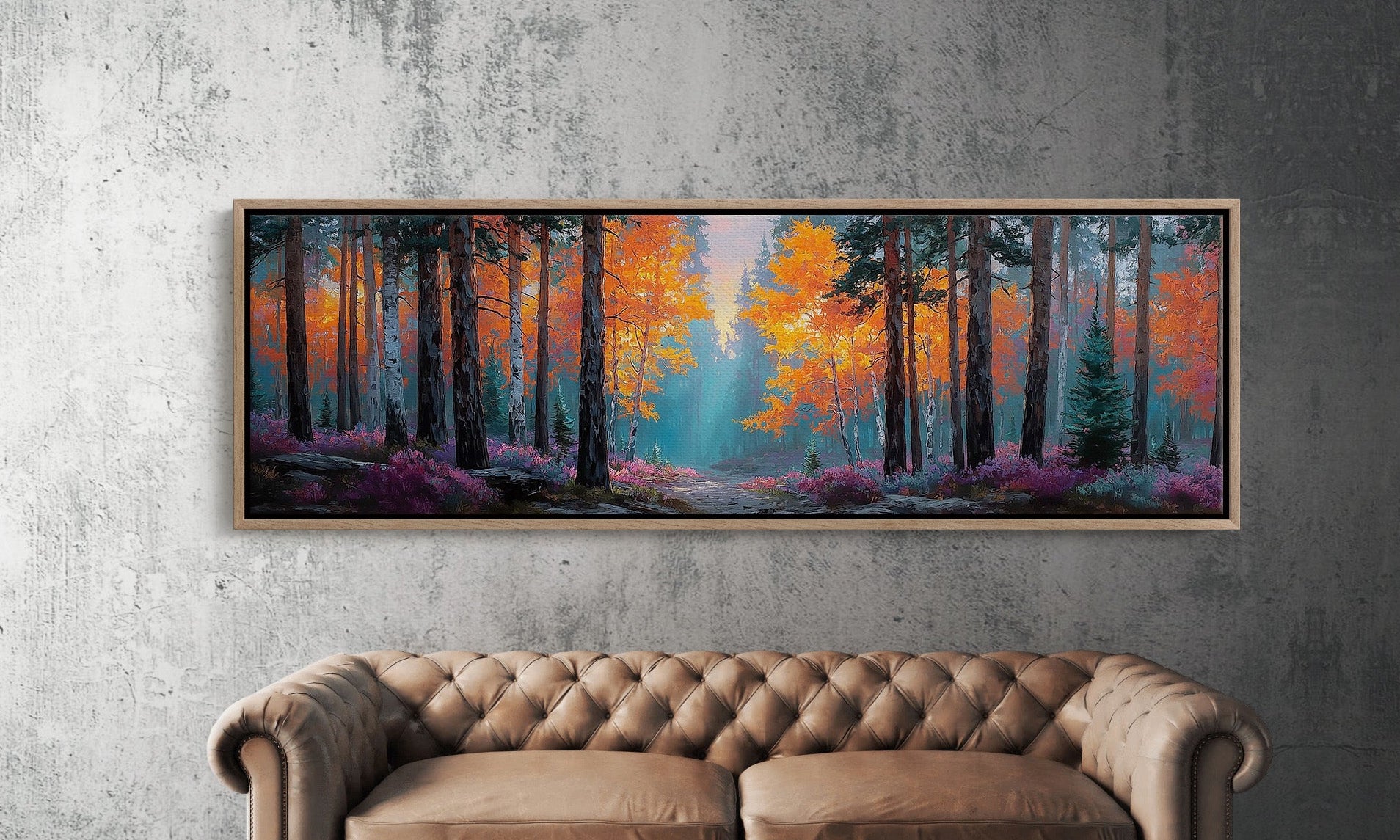 Firelight Through the Autumn Pines