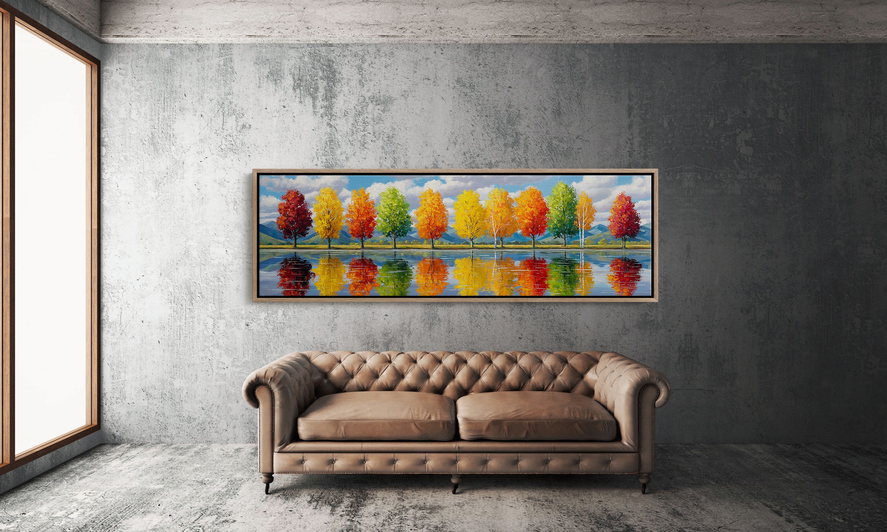Rainbow Trees Along the Water