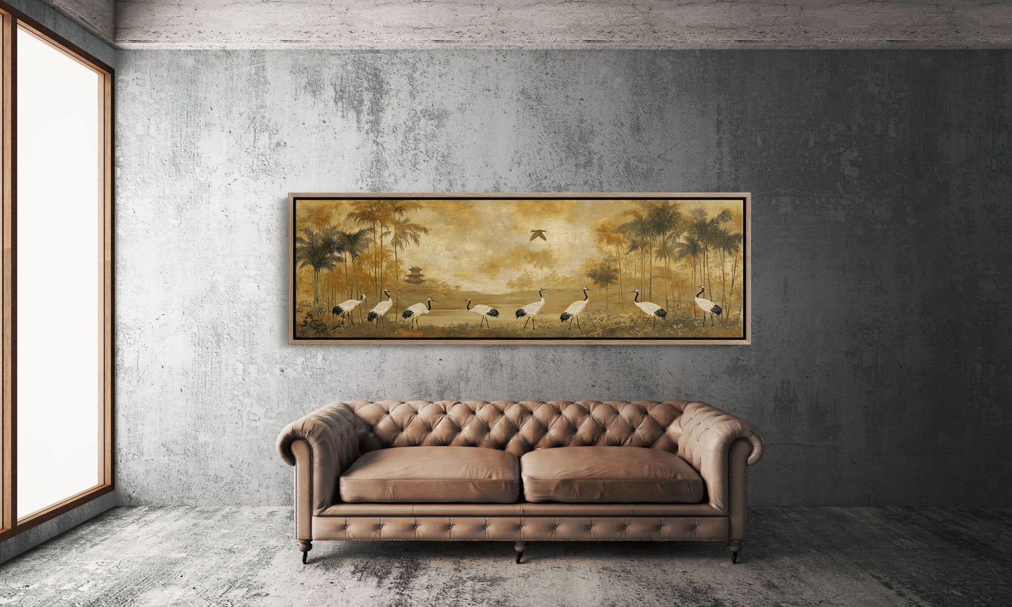 Cranes Crossing the Golden Grove