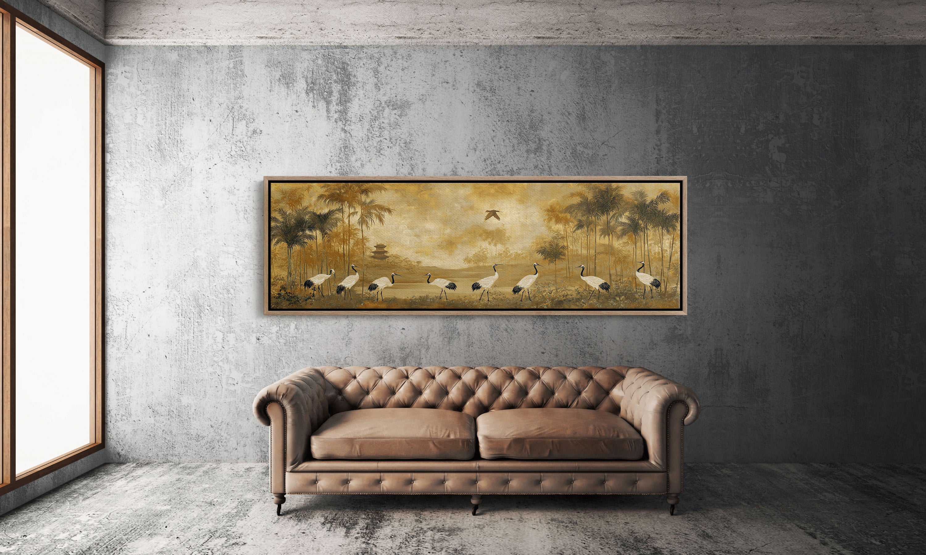 Cranes Crossing the Golden Grove