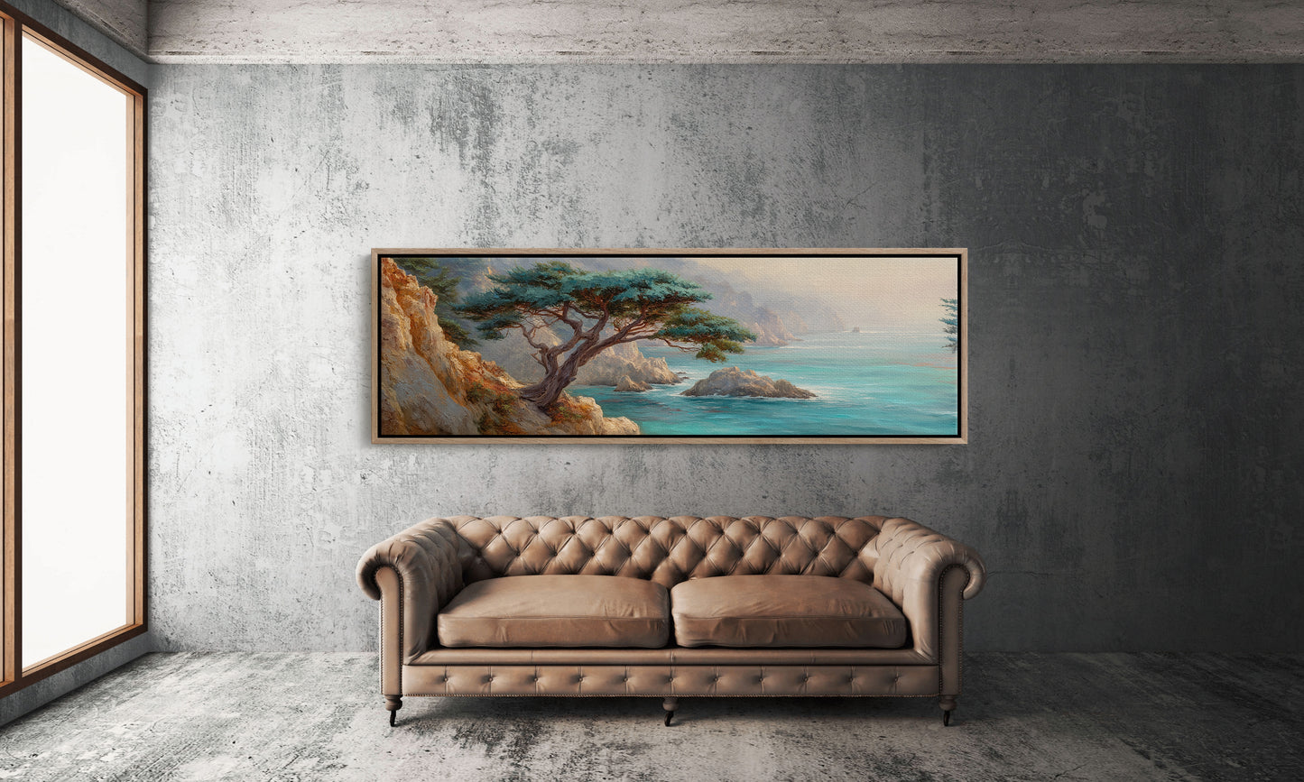 Windswept Tree Above Turquoise Shores