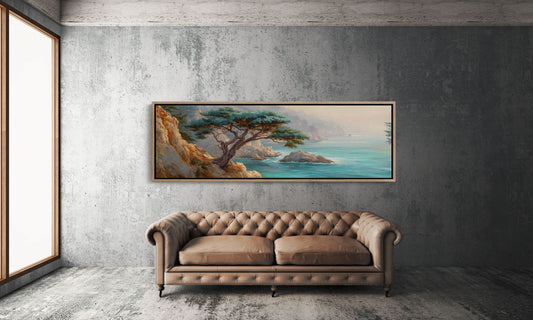 Windswept Tree Above Turquoise Shores