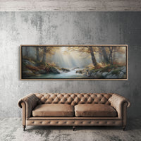 Sunbeams Over the Forest Stream