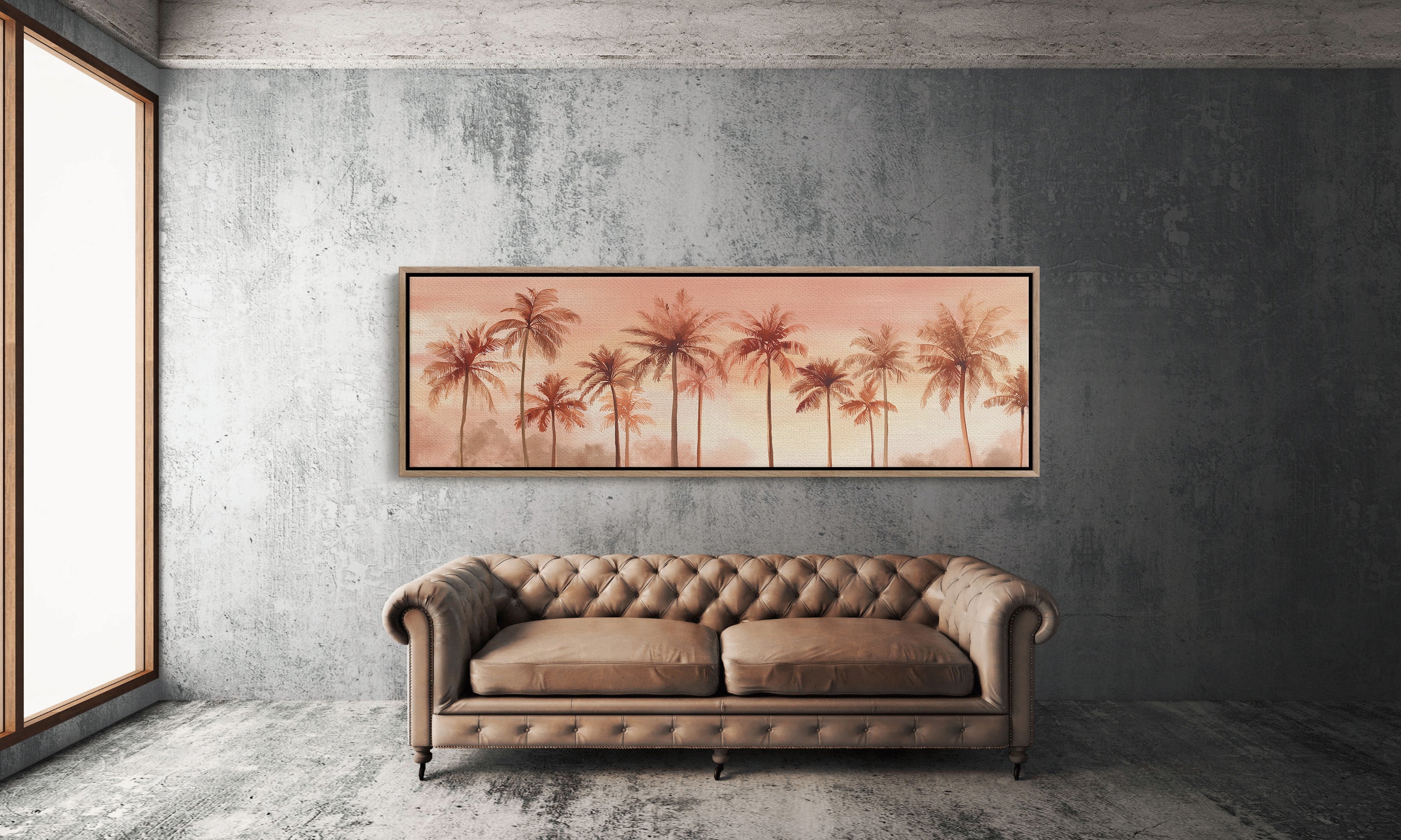 Palms in a Peach-Tinted Breeze