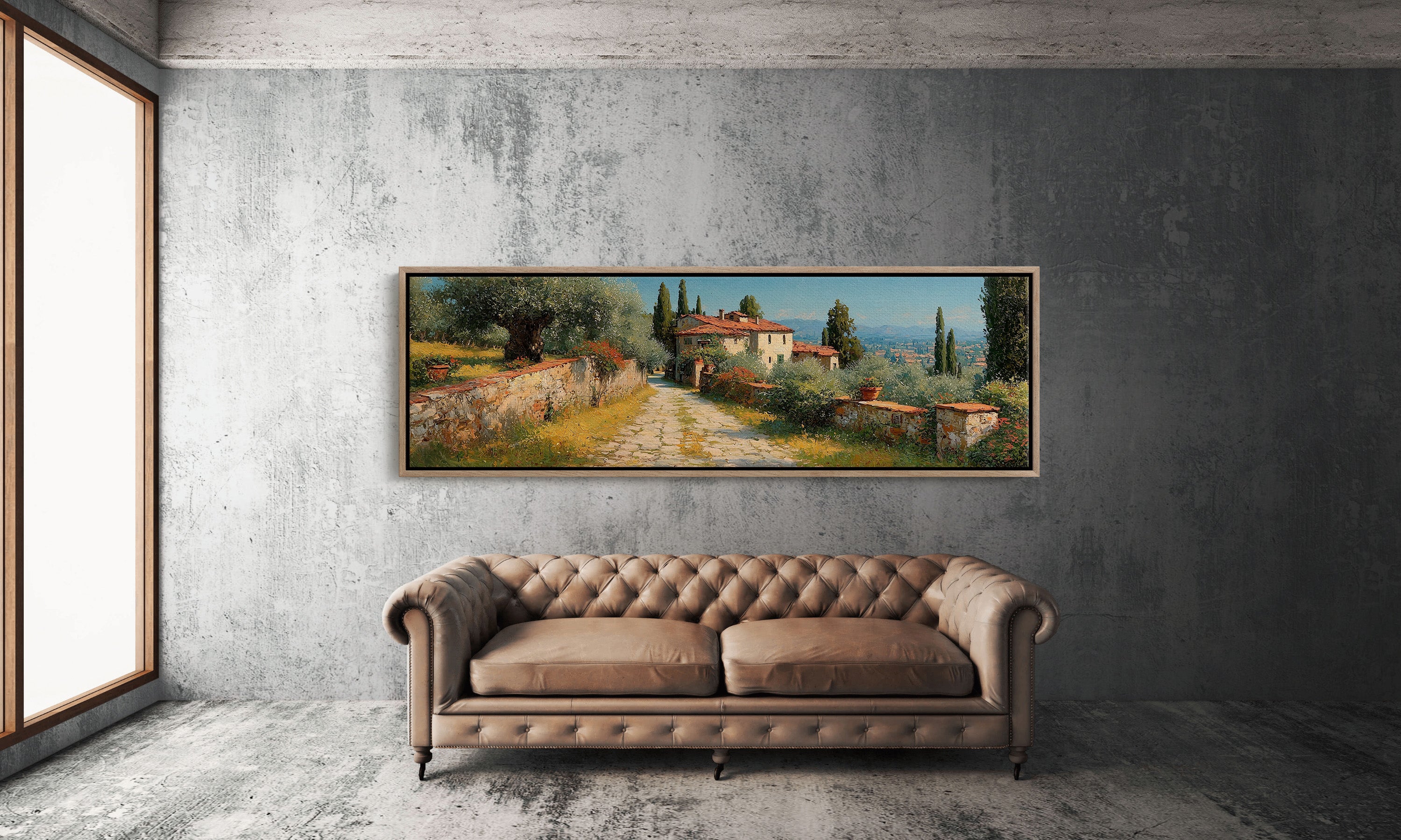 Tuscan Path Through Sunlit Olive Groves