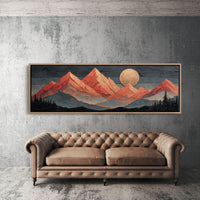 Copper Moonrise Over Ember Peaks