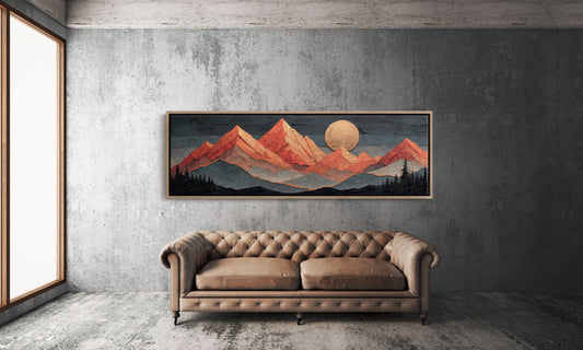 Copper Moonrise Over Ember Peaks