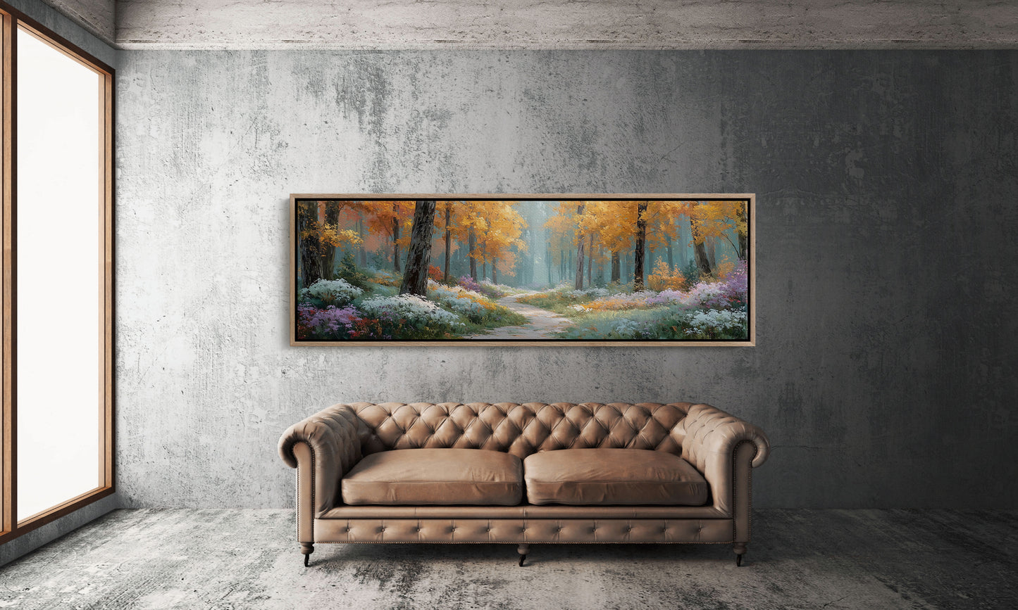 Autumn Path Through the Blooming Wood