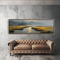Golden Marsh Under Distant Peaks