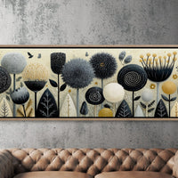Midnight Meadow of Golden Blooms