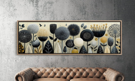 Midnight Meadow of Golden Blooms