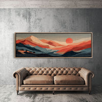 Crimson Sun Over Layered Peaks