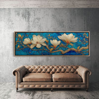 Golden Magnolia on Blue Marble