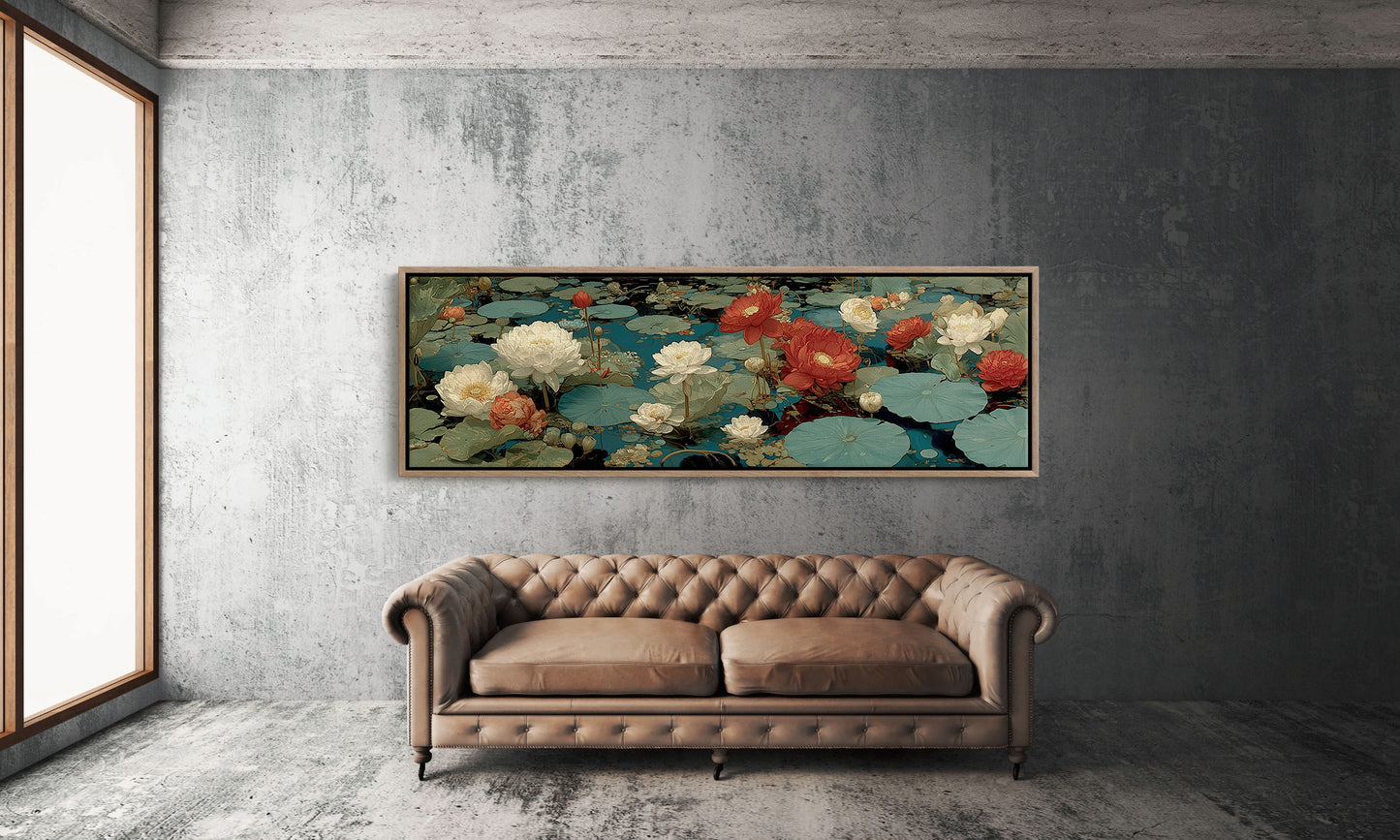 Lotus Garden in Deep Blue Waters